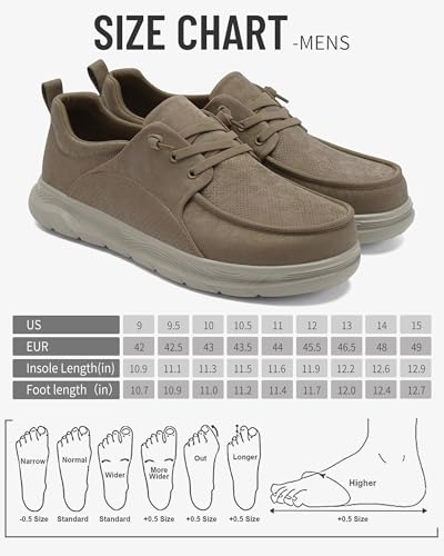 Image of 1TAZERO Men's Extra Wide Slip-On Shoes Loafers Orthopedic Diabetic Shoes for Swollen Feet Comfortable Walking with Arch Support for Plantar Fasciitis