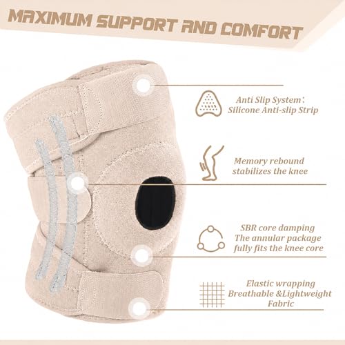 Image of Foilswirl 1 Pcs Kids Knee Brace with Side Stabilizers,Skin Tone