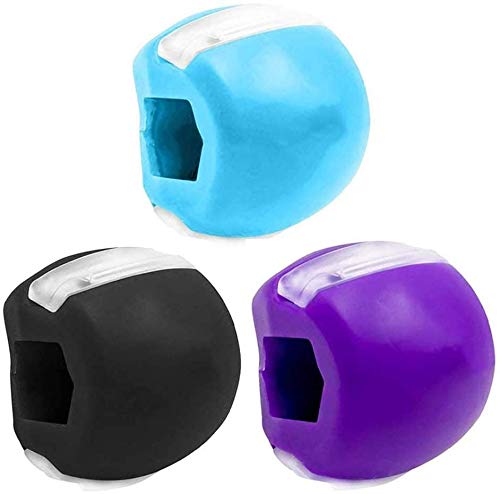 TOCYORIC 3 Bolas Para Ejercitar La MandíBula Bola De Silicona Adelgazar La Facial Ejercitador De Cuello Jawline Shaper Face Slimmer Double Chin Exerciser Pelota de ejercicio Jawline Fitness Ball Cover