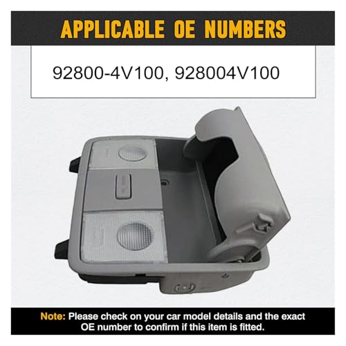 Conjunto luces lectura coche con panel interruptor techo solar para Elantra MD 92800-4V100 4