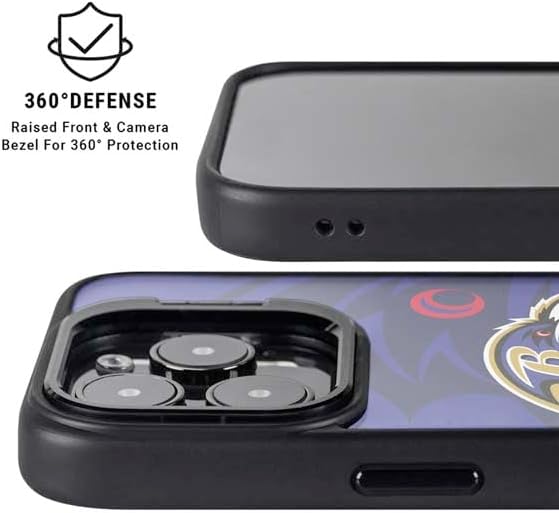 Skinit Kickstand Phone Case Compatible with iPhone 16 Pro Max - Officially Licensed NFL Baltimore Ravens Double Vision Design