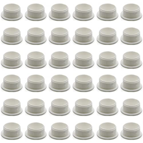 Enkotrade Lot de 36 bouchons de protection blancs - 18 x 15 mm - Trou de perçage de 15 mm de diamètre - Capuchons en plastique de qualité supérieure - Capuchons d'obturation Cover