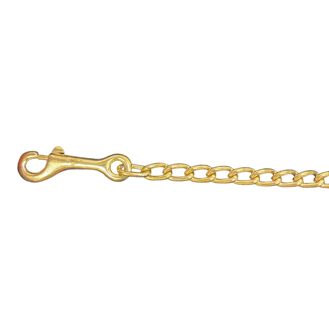 Plomb De Cheval Western Vintage – Cuir Marron Avec Chaîne à Tige Fixe