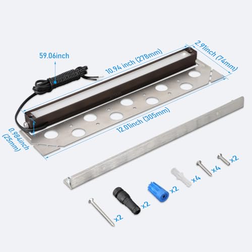 LEONLITE 8-Pack 12 Inch LED Hardscape Lighting, Update Retaining Wall Lights, LED Landscape Lighting, 12-24V AC/DC Paver Light Low Voltage, 3W/5W/7W Dimmable Outdoor Step Lights, 2700K Soft White, ETL