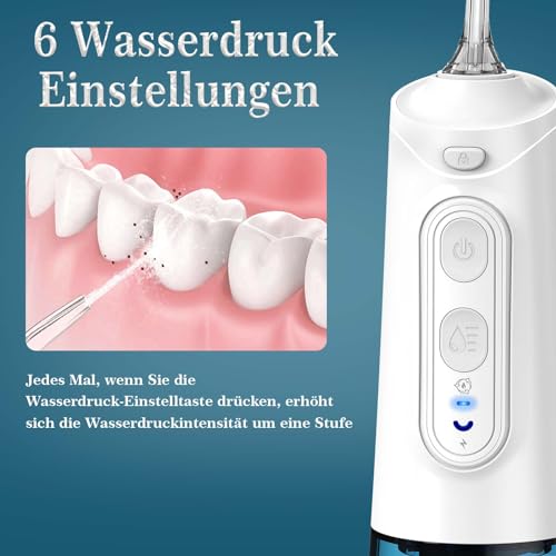 SURFOU Munddusche Kabellos Water Flosser for Teeth, Elektrische Zahnzwischenraumreiniger Oral Irrigator Zahndusche Wasser Zahnreiniger, Elektrisch Zahnseide Wasserflosser für Zähne – Bild 4