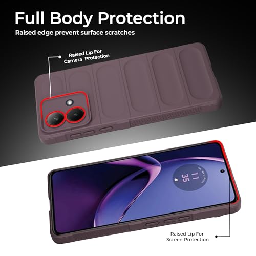 Image of A rtistque Liquid Silicone Stripes Back Cover Case for Motorola G84 5G | with Camera Protection | with Inner Fabric | Anti Slip Grip | AirBag Case - Purple