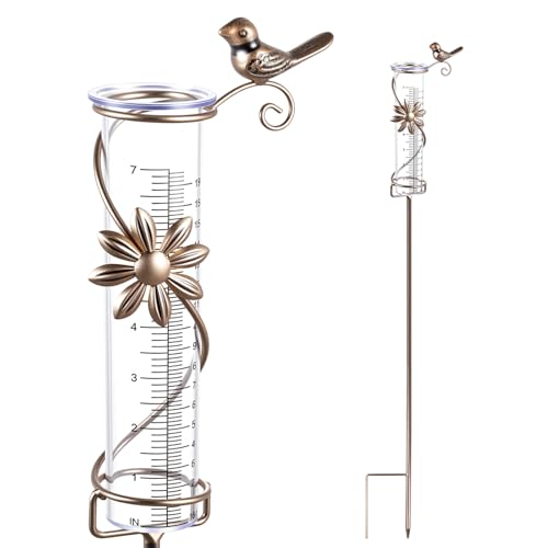 Gulfmew Regenmesser für Garten Gartendeko Regenmesser Frostsicher...