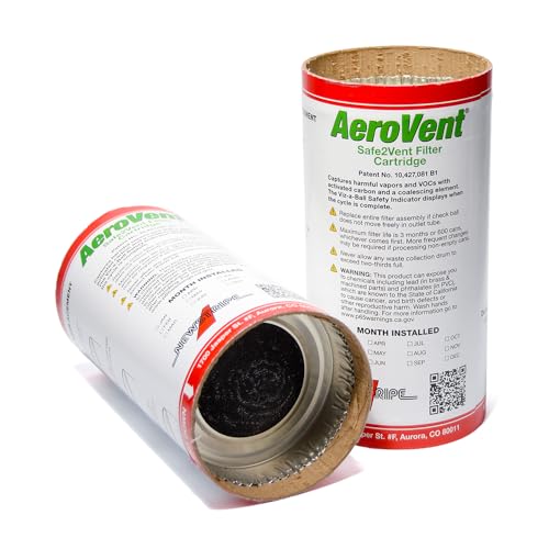 Image of AeroVent Safe2Vent Replacement Filter Cartridge 2pk (Part #10004703) | Easy-to-Install Carbon Filter for Aerosol Disposal Systems | Compliant in All 50 States | Made in USA | Replace Every 3 Months