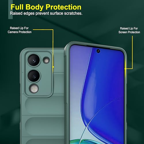 Image of amazon basics Back Case Cover for iQOO Z10 Lite 5G | Compatible for iQOO Z10 Lite 5G Back Cover | Liquid Silicon Magic Case with Camera Protection | Dark Green