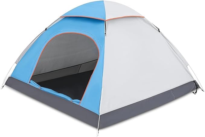 Rikriva Portale Picnic Camping Waterproof Tent Camping Dome Tents Outdoor Garden Collapsible Tent for Camping,Hiking,Beach &Travelling (Blue/White)-image-45