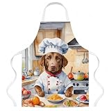 Caroline's Treasures Chesapeake Bay Retriever The Chef Apron Cooking Kitchen Server Baking Crafts Gardening for Adult Women Men, Unisex, Large, Multicolor