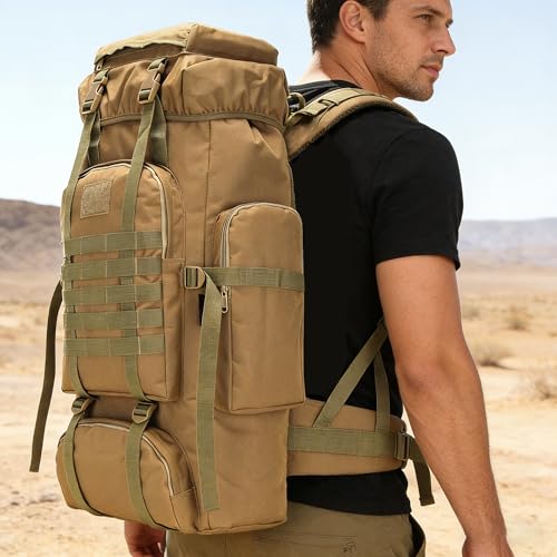 W WINTMING Hiking Backpack for Men 70L/100L Camping Backpack Military Rucksack Molle 3 Days Assault Pack for Climbing by W WINTMING - Used condition - Image 7