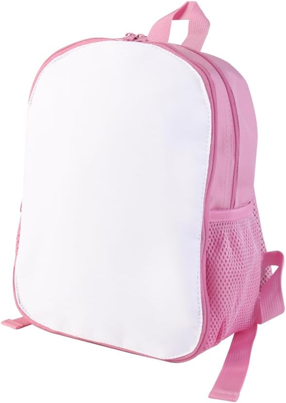 2PCS Blank Backpack for Kids Kindergarten DIY Painting Bookbag Customizable Sublimation Blank Bag for Preschool Children Outdoor Day Pack Pink