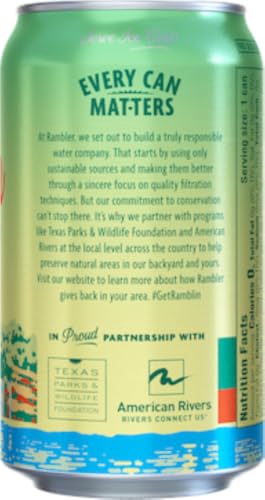 Image of AUTX RAMBLER Sparkling Water, Texas Limestone Mineral Blend, Lemon-Lime Flavor, 12-Ounce Cans, 12-Pack