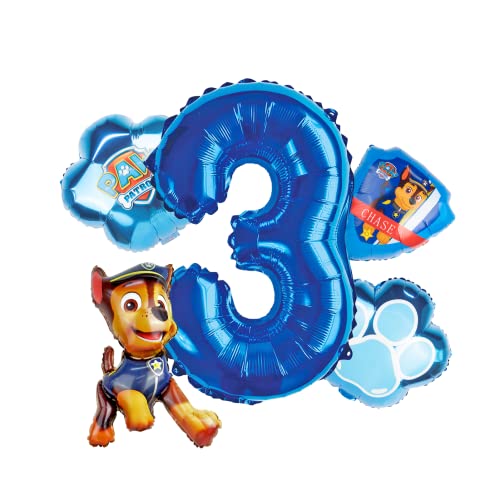 Luftballons Geburtstag Paw Patrol Luftballon 1-6 Geburtstag Luftballons Blau Happy Birthday Deko Zahlen 1-6 Tortenaufleger Paw Patrol Geburtstag Deko Partydeko Cover