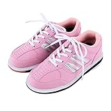 VEACAM Women's Bowl Shoes, Professional Bowling Walking Shoes Lightweight Fashion Bowling Athletic Sport Sneakers for Gym,Pink,4