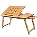 Produktbild Hossejoy Laptoptisch aus Bambus, Notebooktisch Betttisch Lapdesks für Lesen oder Frühstücks und Zeichentisch Laptops höhenverstellbar Faltbare 55 x 35 x 33 cm