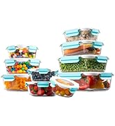 EatNeat 20 pc Glass Food Storage Containers with Lids - Deluxe Glass Freezer Containers for Food ...