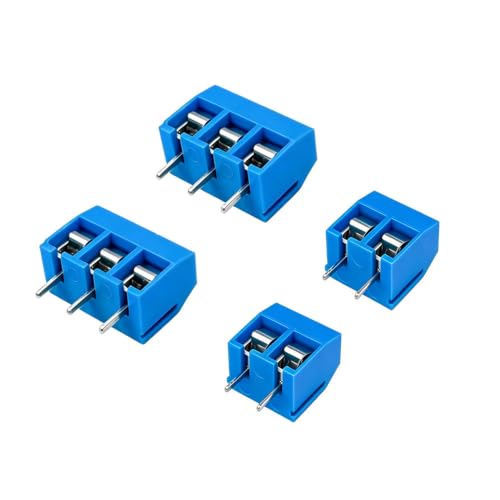 Image of QitinDasen 40Pcs Blue 2 Pin/3 Pin Plug-in PCB Terminal Block Set, 5.08mm Pitch PCB Mount Screw Terminal Block Connector (300V / 10A)