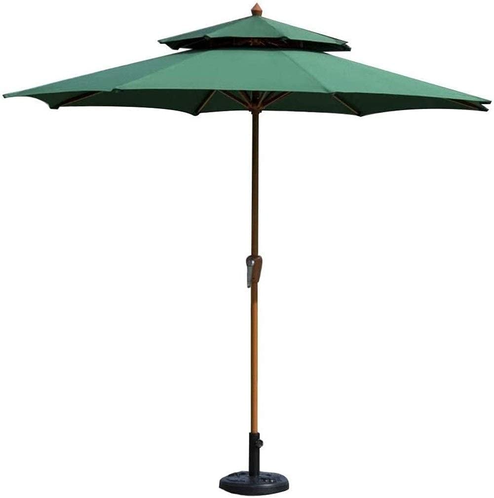WDSOPK Sun Parasol Umbrella Garden Parasols 9' Patio Outdoor Table with Crank Handle, Perfect for Yard, Beach Commercial Event Market, g, Pool Side(Green-A)