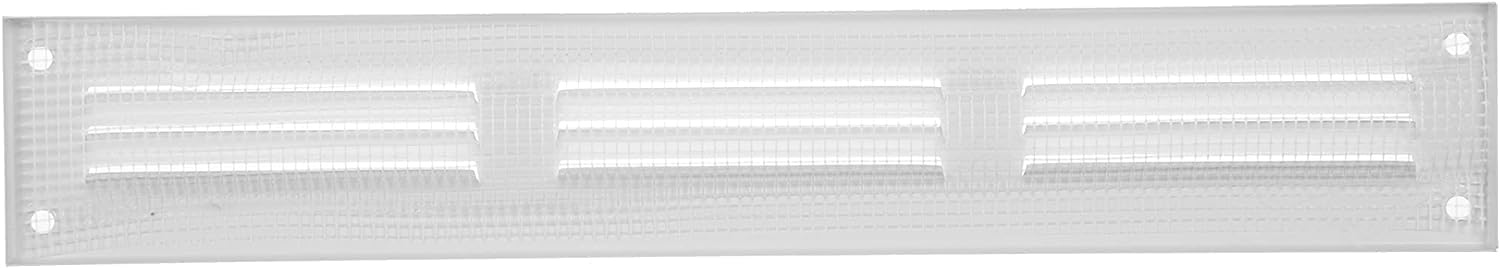 Repa Market 5-Pack 12x2 Inch Air Vent Cover/White Galvanized Steel Louvered Grill Cover with Mesh Screen/Wall or Ceiling Vent/Durable Flush Mount HVAC Register for Indoor and Outdoor Ventilation
