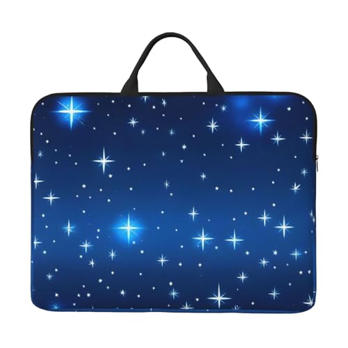 IHVBRHHM Bolsa para laptop de 14 pulgadas con diseño de estrella azul con forro a prueba de golpes y diseño portátil, adecuada para negocios y uso diario.