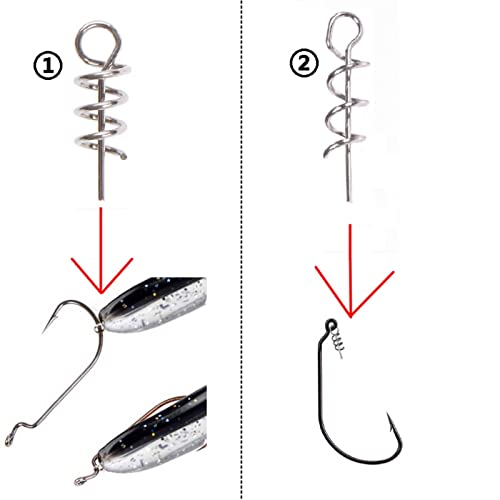 HNHYNSY Angelhaken 20/40/100 Teile/los Edelstahl Frühlingsschloss Pin Fischstift Schraube Kurbelhaken Feder Twist Lock… – Bild 5