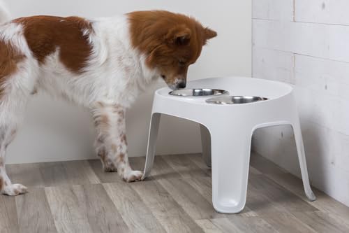 Knuffelwuff Highbar Futterstation Small 2X 950ml - Hundenapf erhöht mit rutschfestem Silikon - Doppelnapf - Trinknapf und Futternapf für Grosse, mittelgroße und kleine Hunde