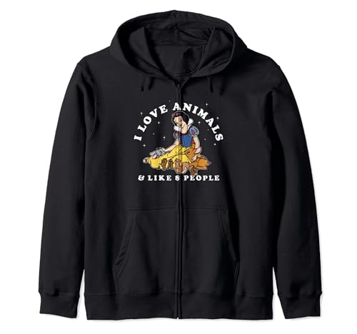 Sweat zippé à capuche Disney Blanche-Neige veste graphique I Love Animals pour adulte