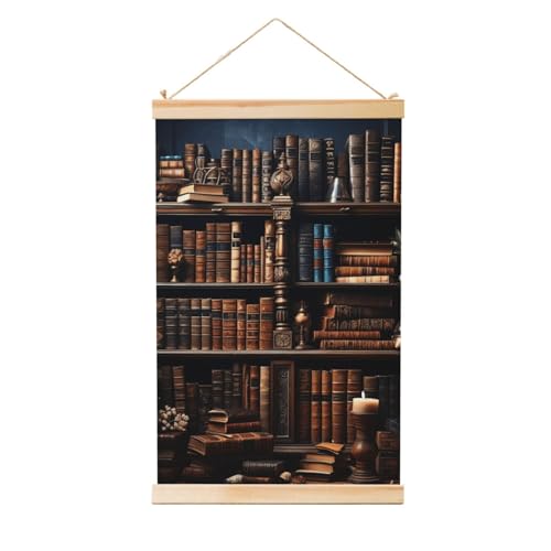 Toile art vintage avec cintre en bois pour salon 91x61 cm