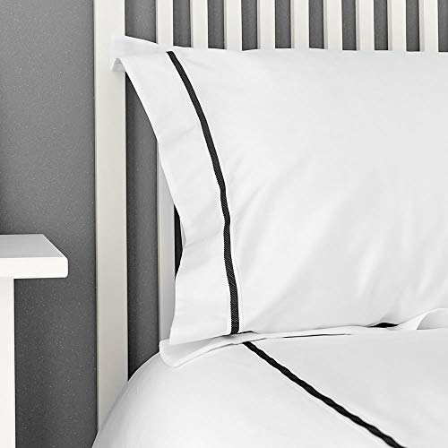 Harmony - Egyptian Cotton 300 Thread Count Pillowcase Oxford, 50x75+5 cm, Luxury Bedding Made in Portugal, White, Set of 2 - Image 3
