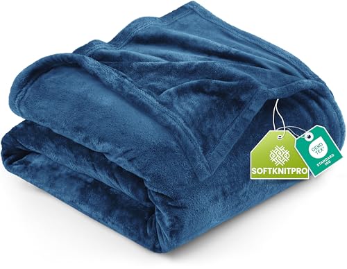 Image of Utopia Bedding Fleece Blanket Queen Size Royal Blue 300GSM Luxury Fuzzy Soft Anti-Static Microfiber Bed Blanket (90x90 Inch)