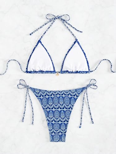 Women's Floral Printed Bikini Sets Boho Geometric Summer Swimsuit Bathing Suit2