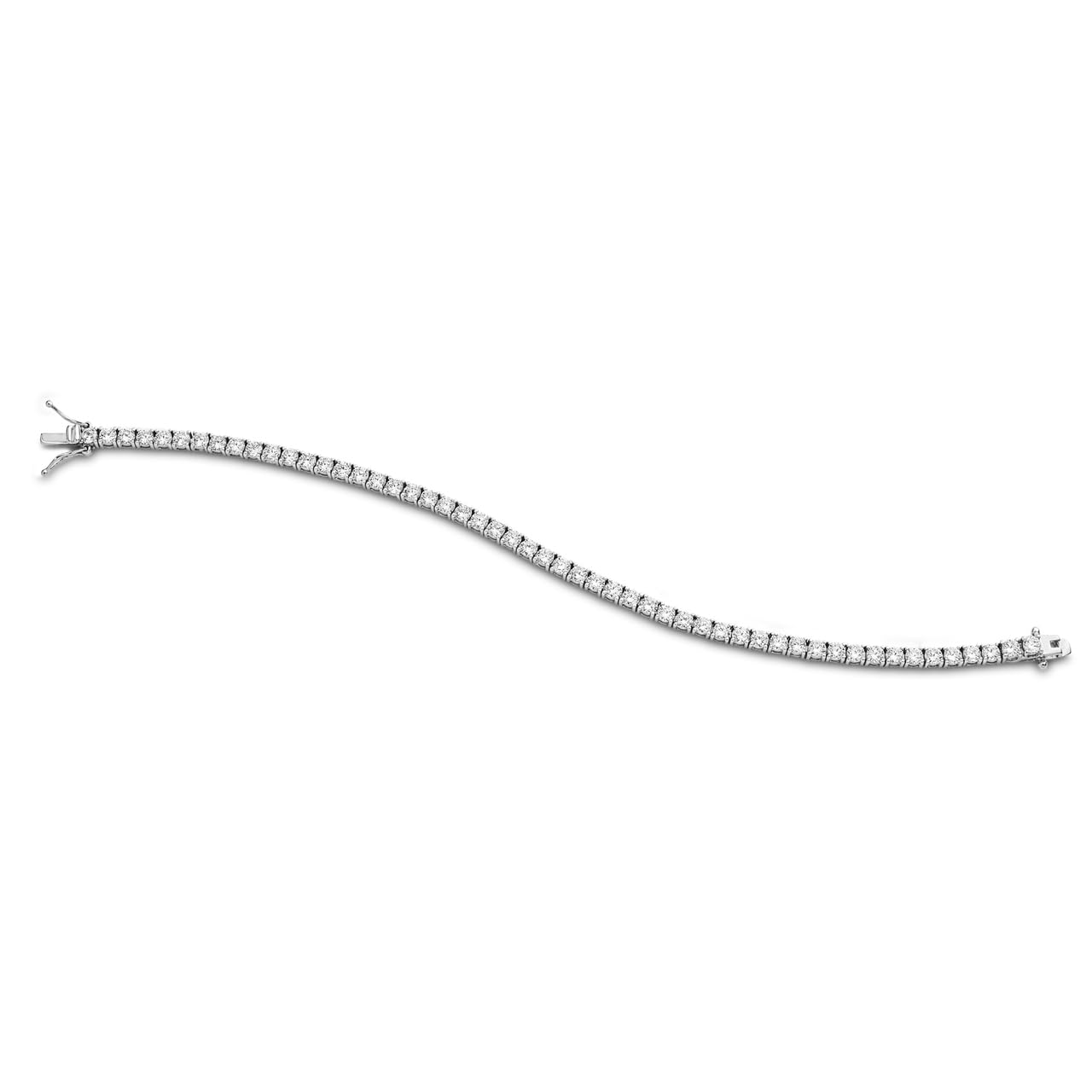 Bracciale Tennis in Argento 925 Rodiato con Zirconi Bianchi Taglio Diamante