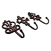 Shabby Chic Decorative Wall Hooks - Set of 3 - Cast Iron French Country Wall Decor - Farmhouse Hangers for Coats, Purses and More - Copper with Black