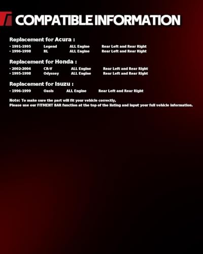 Image of Torchbeam Rear Brake Calipers Set for Honda 2002-2004 CR-V, Honda 1995-1998 Odyssey, Acura 1991-1995 Legend, Acura 1996-1998 RL, Rear Left and Rear Right Calipers Replace # 191448+191449