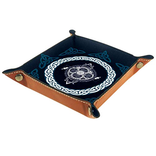Celtic Cross Leather Square Dish Trinket Plate Jewelry Tray Mothers Day Birthday Gift