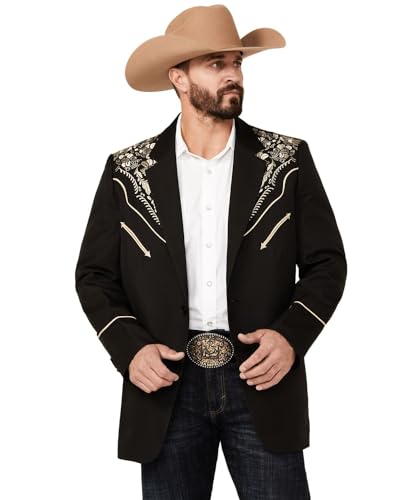 Scully Men's Gunfighter Sportcoat - P-733-BLK/GLD 44 LNG US Black