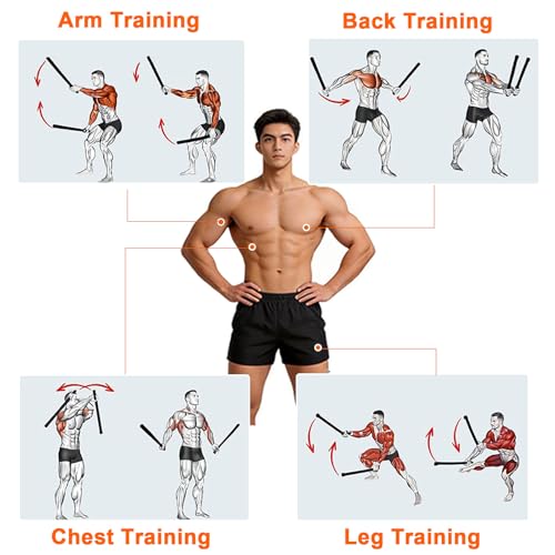 Ropeless Battle Ropes - Load-Adjustable, Slip-Resistant Design, Portable & Easy to Store | Battle Ropes for Home Gym,| Ideal for Fitness Enthusiasts, Beginners & Busy Professionals (Black) — view 6