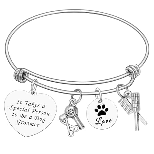 Dog Groomer Gifts Pet Groomer Gift Bracelet for Dog Groomers Women Dog Stylist Gift Dog Groom Gift Dog Groomer Jewelry Thank You Gift for Dog Owner Dog Salon Gift Christmas Birthday Gifts