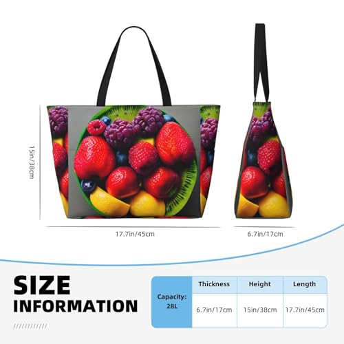 Fresh And Juicy Fruit Rainbow Print Large Gym Tote Carry On Bag With Wet Compartment For Travel4