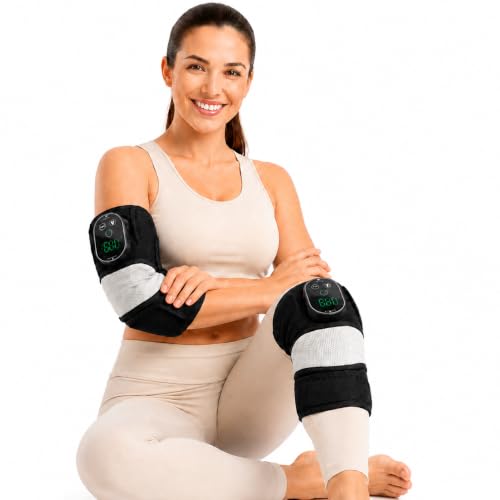 Cordless Elbow Massager for Pain Relief Elbow Heating Pad with Massager 3-in-1 Heating Pad for Knee Shoulder Tennis Elbow & Tendonitis Pain Relief 5000mAh Battery 6 Heat & 3 Massage