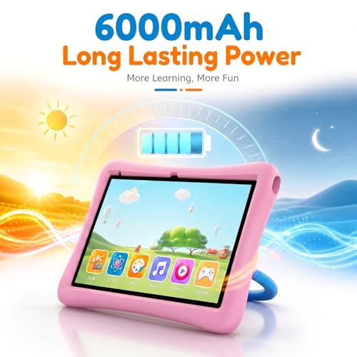 Image of Kids Tablet 10 Inch Android Tablet for Kids Comes with a Shock-Resistant Protective Case, 8GB RAM 32GB ROM Tablets Supports 1TB MicroSD, 6000mAh Battery Dual Cameras 5G Wifi6 Android Tablets with Case