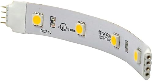 Nora Lighting NUTP5-WLED927-4 4 pulg. 24V Etiqueta húmeda Hy-Brite Sección Luz de cinta LED blanca, 2700K CCT
