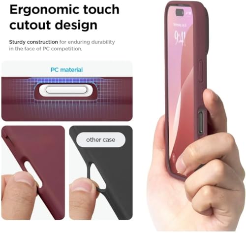 Image of Premium Liquid Silicone Case for iPhone 16 Plus - Slim Full Body Protective Back Cover with Soft Microfiber Lining, Anti-Slip Grip Scratch Resistant Phone Case (Maroon)