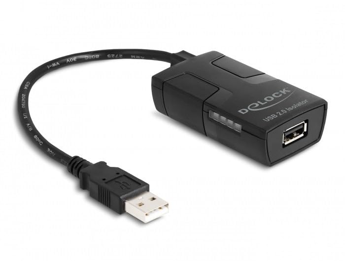 DeLOCK Isolator USB 2.0 Typ A Stecker auf Buchse, mit 5 KV Isolierung für Datenleitungen