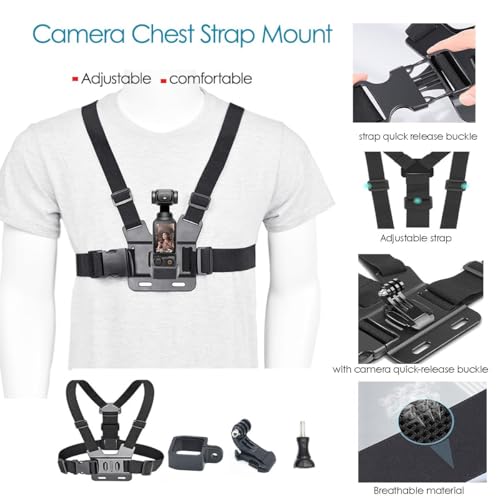 Fotoleey Accessory Kit for DJI Osmo Pocket3 - Chest Strap Mount for Pocket 3, including Head Strap,Backpack Mount and Wrist Mount - Image 2