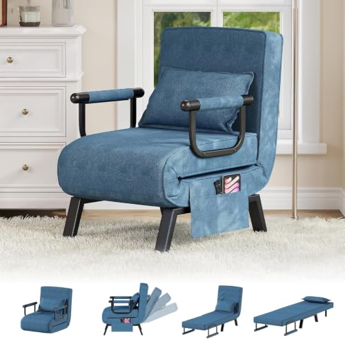 Image of TYBOATLE Sleep Chair, Folding Sleeper Chairs for Adults (Azure Blue)