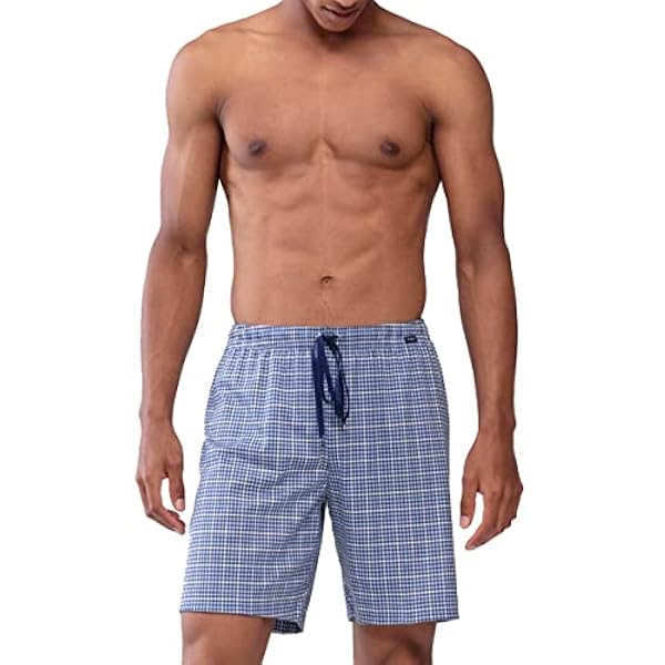 Mey Herenshorts, korte broek met comfortabele tailleband en trekkoord, geruit, interlock 100% katoen, maat 48 tot 56, nachtkleding, serie Redesdale 23150