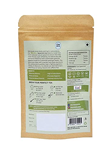 YUVA SOUL Spearmint Tea for Stress, Digestion, Immunity, PCOD, PCOS and PMS, Herbal Tea, Caffeine Free - 25 Grams